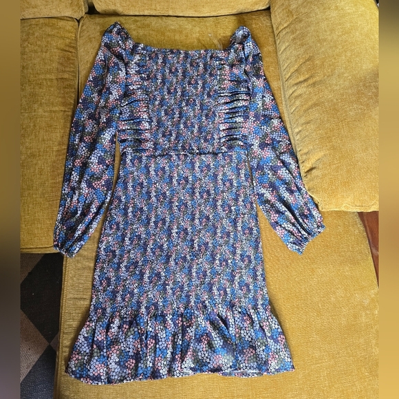 Rock & Roll Cowgirl Floral Blue Dress - Picture 3 of 3